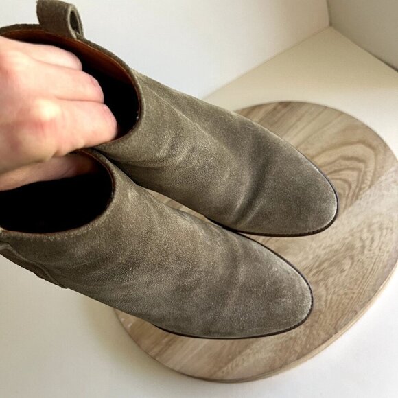 Madewell Billie Sage Worn in Suede Almond Toe Zipper Ankle Boot 8.5 - Picture 12 of 13